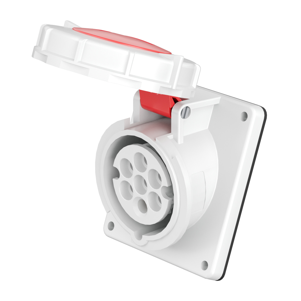 Розетка панельная с наклоном PAS IP67 16A 6P+E 400В