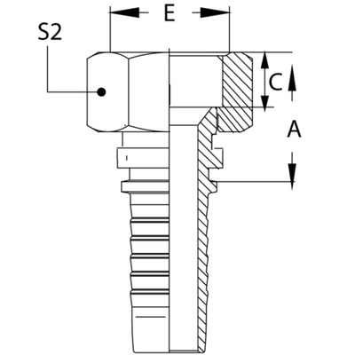 Фитинг DN 06 DKI (Г) 14x1.5 (90) (накидная гайка)