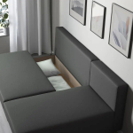 3-местный диван и шезлонг - IKEA ÄLVDALEN/ALVDALEN/ЭЛВДАЛЕН ИКЕА, 81х82х196 см, черный