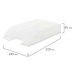 Лоток горизонтальный для бумаг BRAUBERG "Office style", 320х245х65 мм, прозрачный
