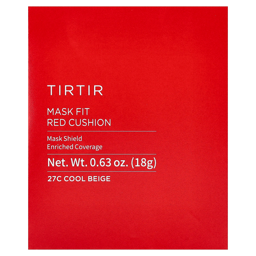 TIRTIR, Mask Fit Red Cushion, кушон, тон 27C холодный бежевый, 18 г (0,63 унции)