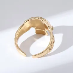 Кольцо "Настроение" череп, цвет золото, безразмерное