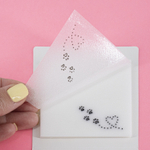 Прозрачные стикеры для заметок с клеевым краем, Alingar, 75 х 75 мм, 50 л., покрытие starlight touch, "Cat's HEART", фиолет, водонепрониц., европодвес