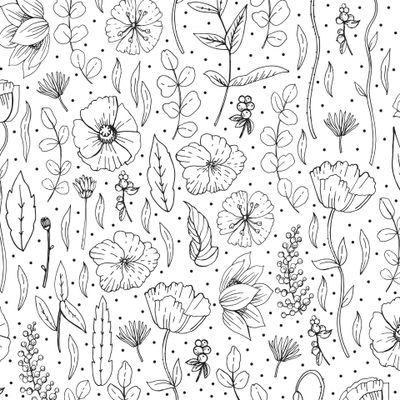 Паттерн ботанические зарисовки