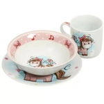 Набор посуды из керамики 3 предмета «Пони» (тарелка 17.5см, салатник 15см, кружка 230мл), Daniks, C589