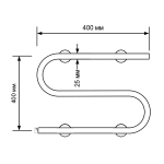 Полотенцесушитель MIXLINE SIMPLE S 40x40 (кнопочный выкл, 100 Вт)