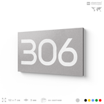 Номер на дверь 306, табличка на дверь для офиса, квартиры, кабинета, аудитории, склада, серая 120х70 мм, Айдентика Технолоджи