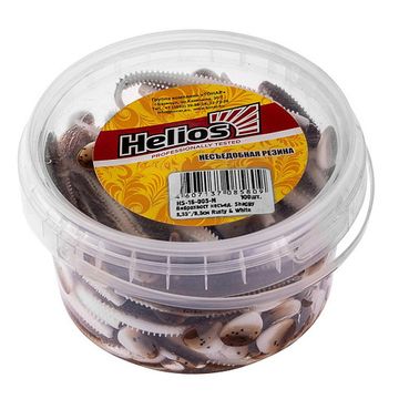 Виброхвост несъедоб. Shaggy 3,35'/8,5 см Rusty & White 100шт. (HS-16-005-N) Helios