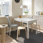 Стол и 2 стула - IKEA EKEDALEN/KÄTTIL/KATTIL/ЭКЕДАЛЕН/КЭТТИЛ ИКЕА, 120х80 см, белый/серый
