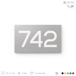 Номер на дверь 742, табличка на дверь для офиса, квартиры, кабинета, аудитории, склада, серая 120х70 мм, Айдентика Технолоджи