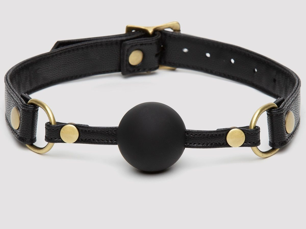 Черный кляп-шар Bound to You Faux Leather Ball Gag (Цвет: черный)