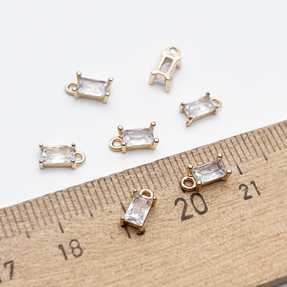 Подвеска Прямоугольник, цвет золото, размер 7,5*3,5 мм, цена за 1 шт