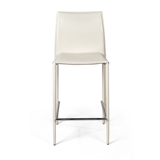 Стул полубарный Rolf, кожа бежевый