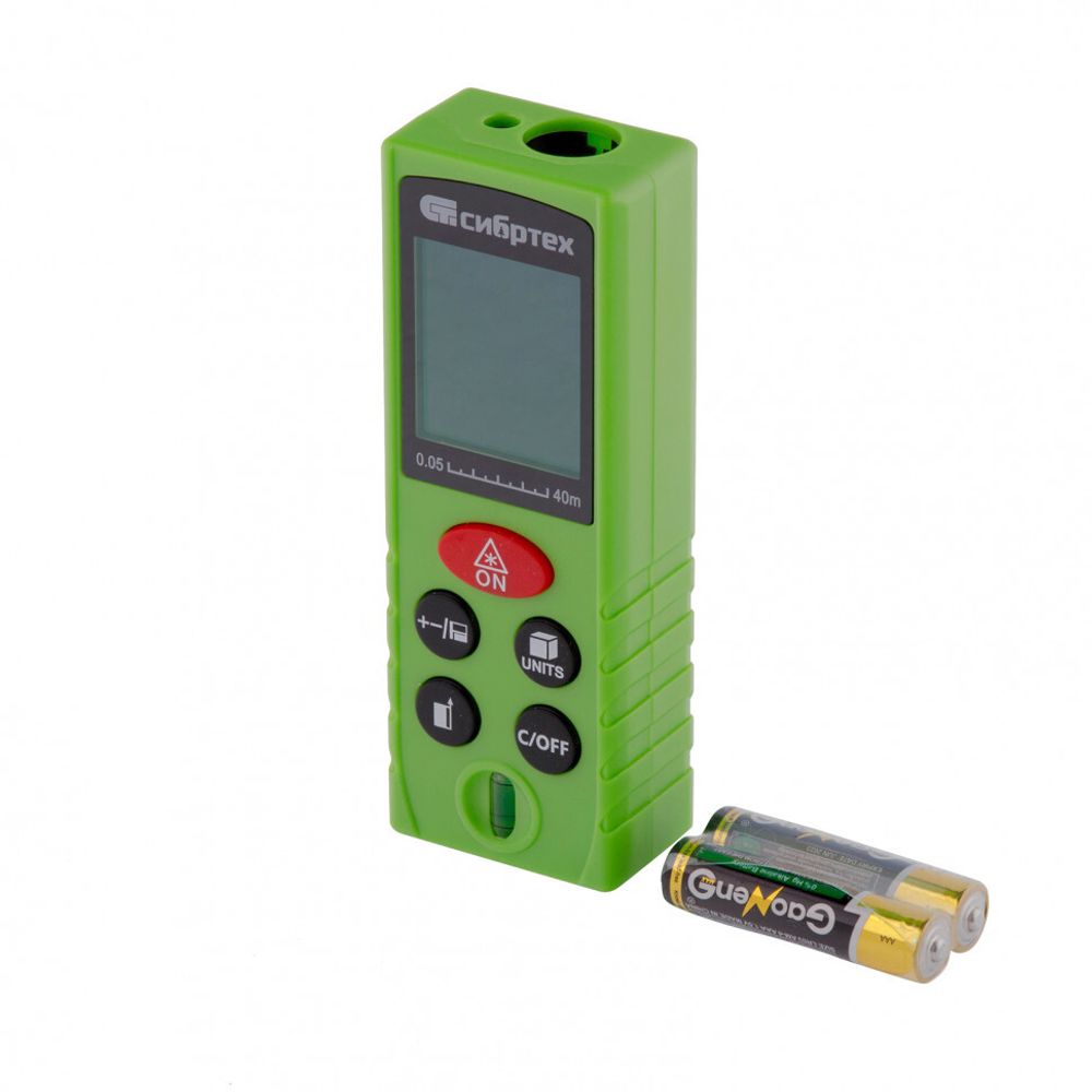 38010 Лазерный дальномер PM-40,40 м,с пузырьковым уровнем Сибртех