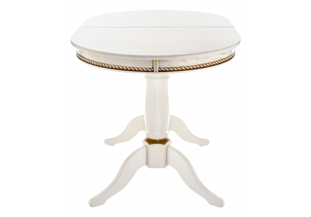 Стол деревянный Woodville Кантри 120 молочный, золотая патина