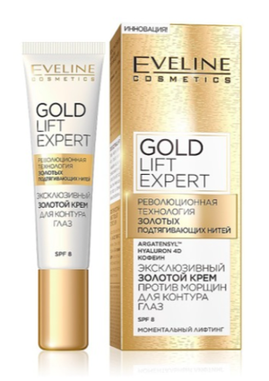 EVELINE.эксклюзивный золотой крем против морщин для контура глаз серии gold lift expert, 15мл
