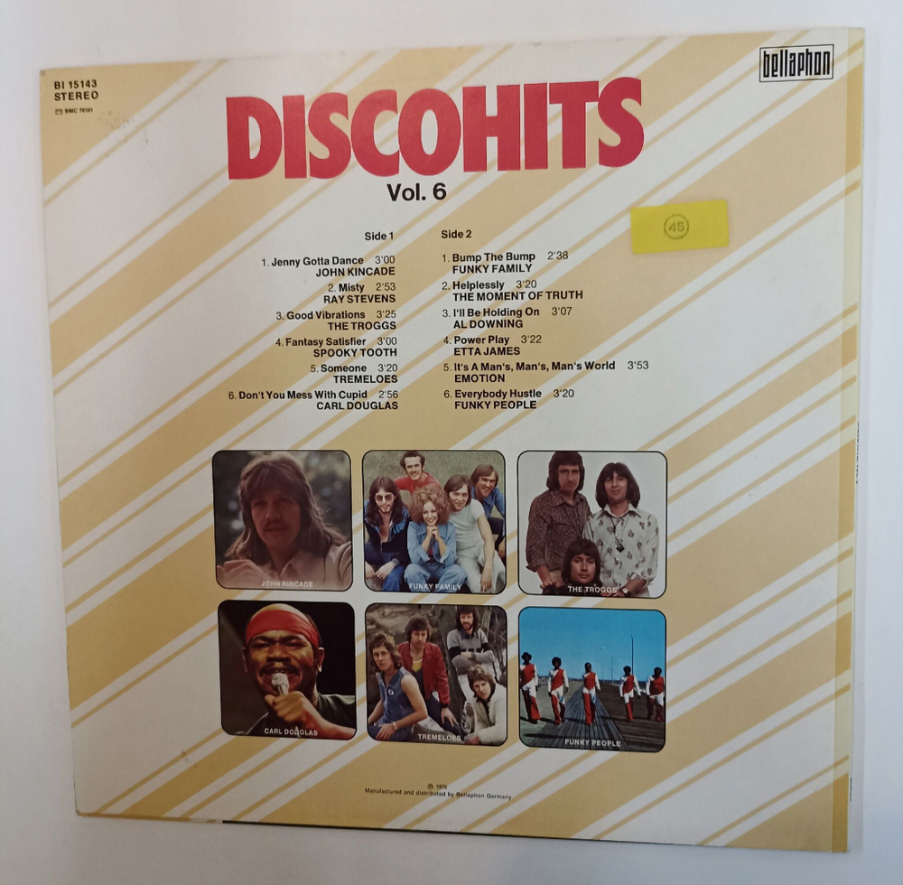 Винтажная виниловая пластинка LP Сборник Discohits Vol. 6 (Germany 1975)