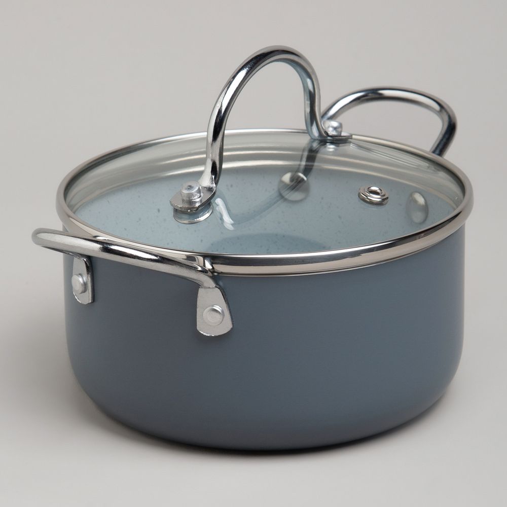 КАСТРЮЛЯ AGNESS С АНТИП. ПОКР. И СТЕКЛ. КРЫШКОЙ 950 МЛ, 14*7 СМ