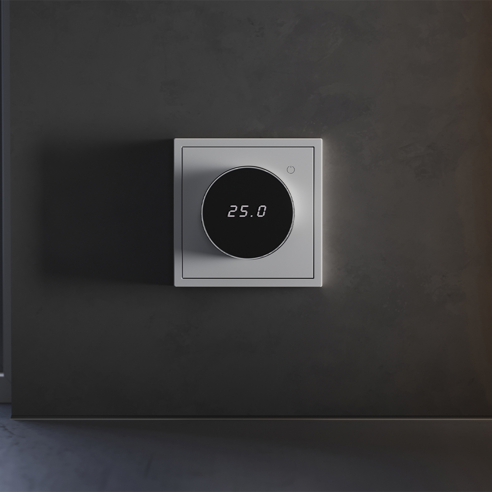 Терморегулятор электронный VOLTUM S70 с индикацией и датчиком, для теплого пола, (серый)