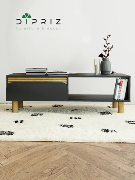 Журнальный дизайнерский столик с ящиком Ола, на ножках