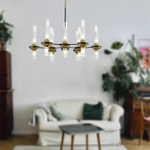 8112/18 NEOCLASSI LN26 096 черный/бронза/прозрачный, металл/стекло Люстра потолочная G9 18*30W 220V TAMARESA