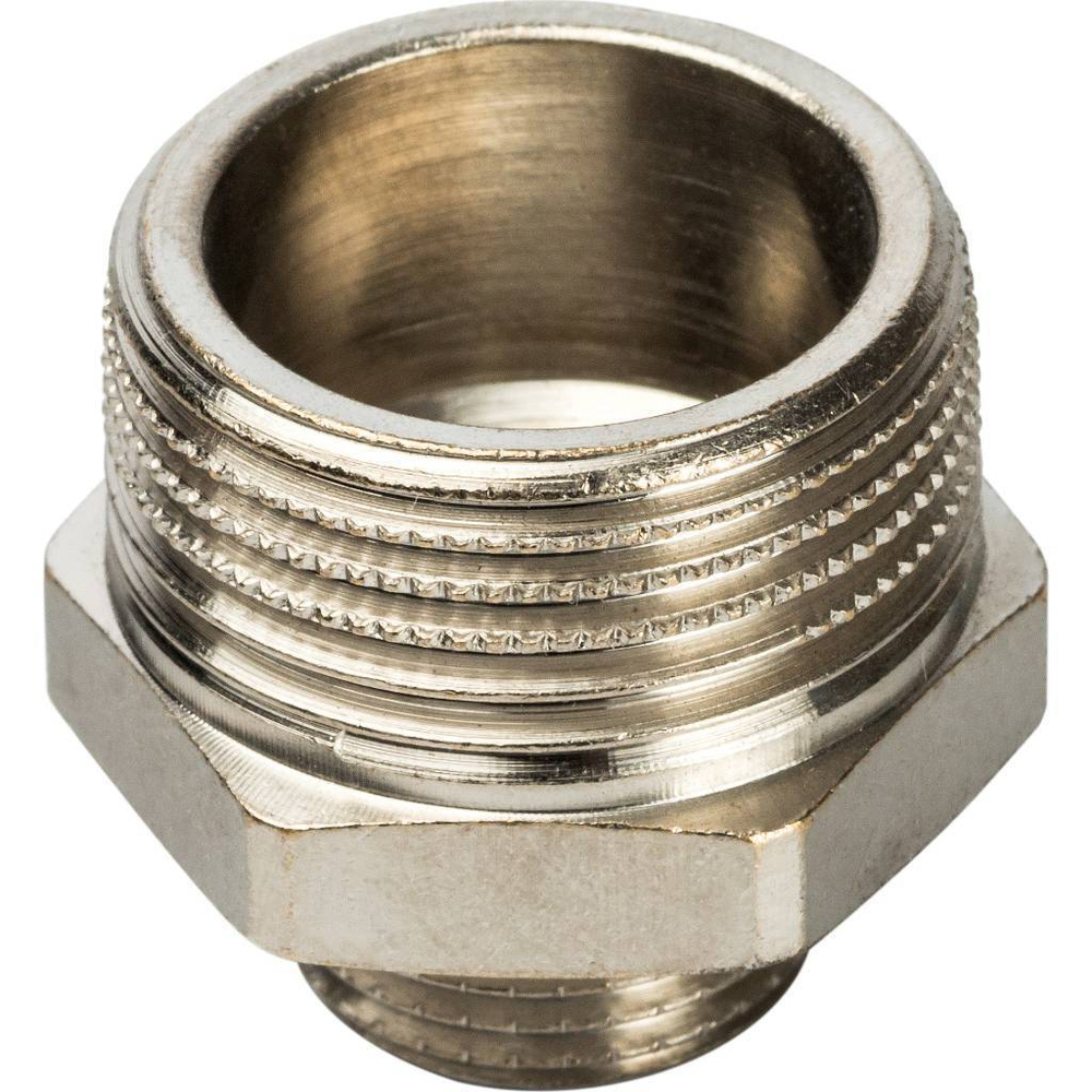 Ниппель STOUT переходной никелированный 3/4"x3/8" НР/НР
