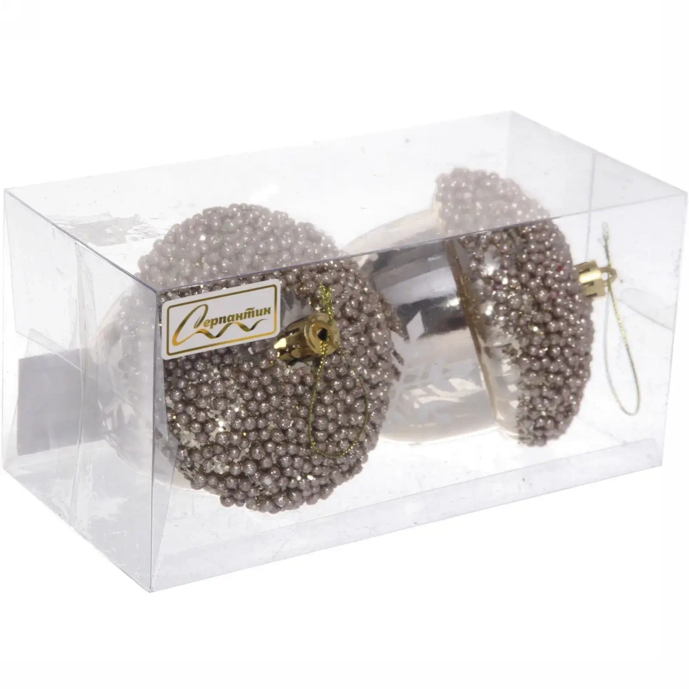 Набор украшений SHINE «Christmas Nut» 10 см (2 шт.), light champagne