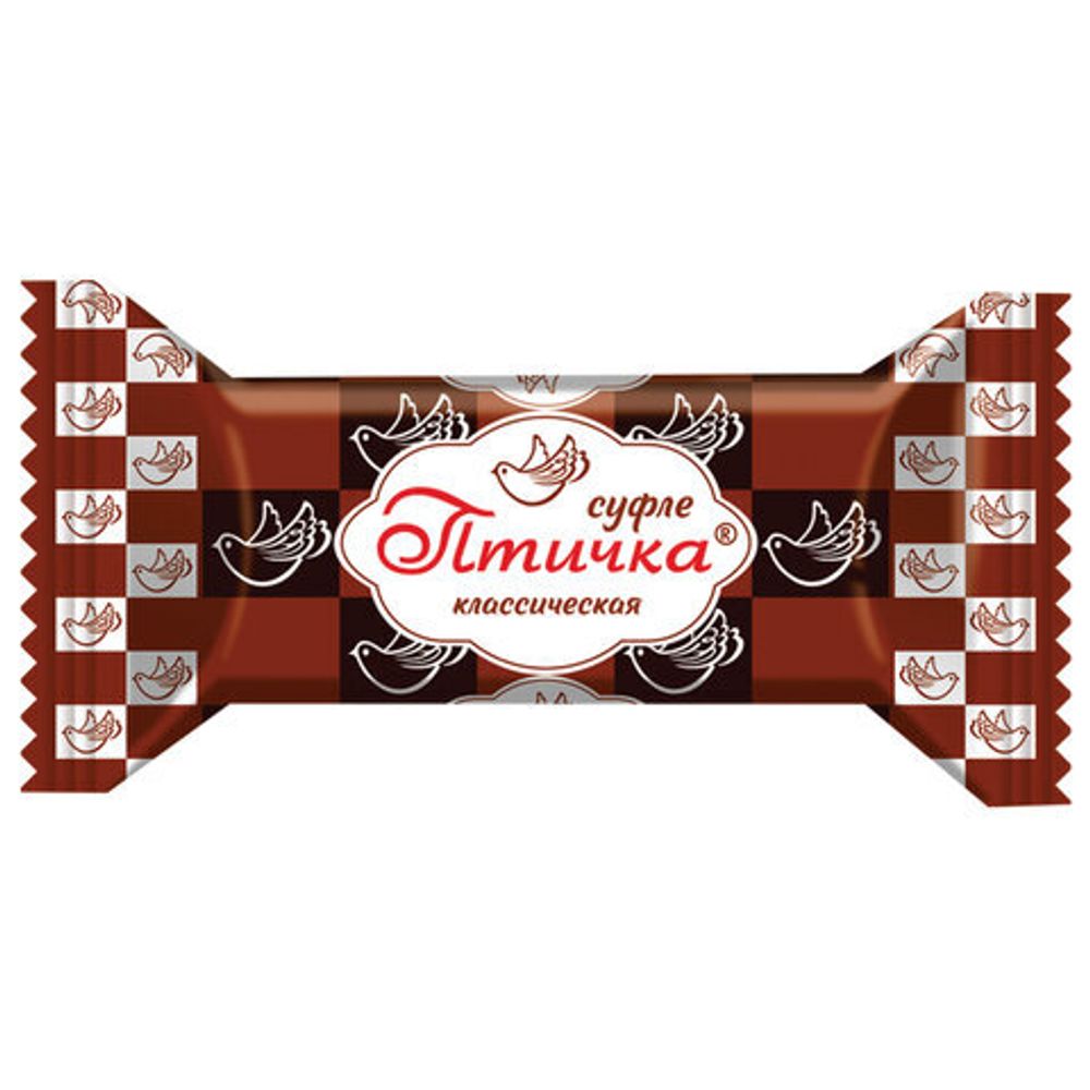 Конфеты-суфле СЛАВЯНКА "Птичка", классические, в шоколадной глазури, 1000 г, пакет, 70030