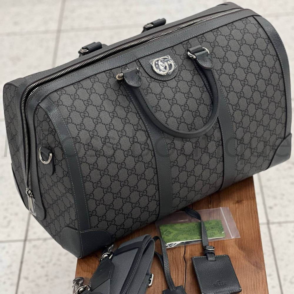 Мужская дорожная сумка Gucci Ophidia Duffle Bag Large серого цвета