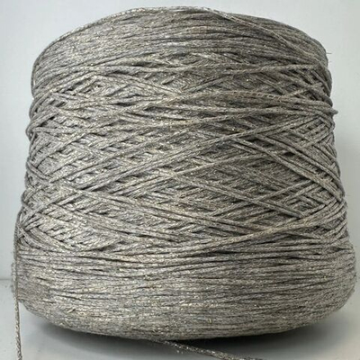 TOMBOLA - Fashion Mill; вискоза, п/а, люрекс; 220м/100гр; col. 64136; цвет: тауп шнурочек с золотистым люрексом