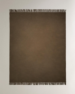 Zara Home плед из шерсти, хаки, 140x190 см