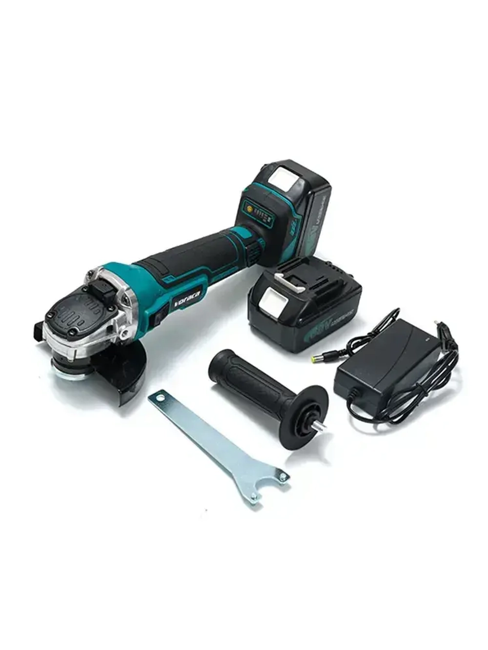 Болгарка аккумуляторная бесщеточная , УШМ 125 мм, плавный пуск с регулировкой до 11000 об/м, 800W, 2 АКБ и 1 ЗУ