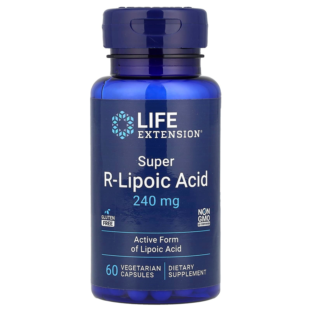 Life Extension, супер R-липоевая кислота, 240 мг, 60 вегетарианских капсул