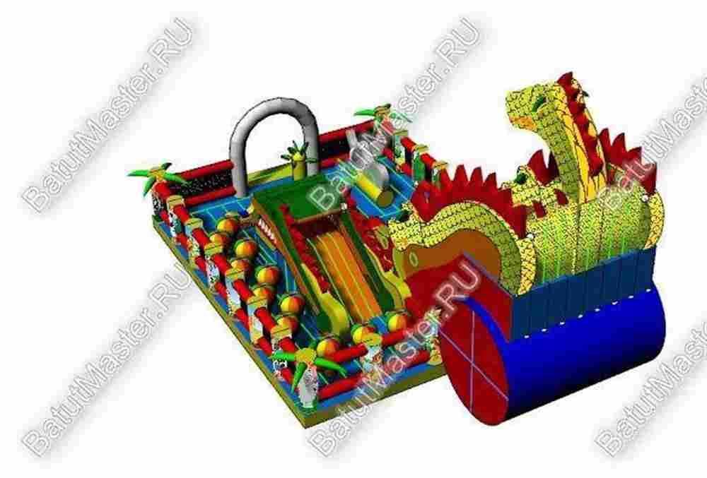 Профессиональный надувной батут "Гранд-саванна" 21*10*10 м