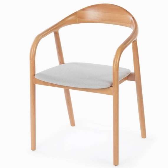 Стул с подлокотниками Esse Soft, бук, светло-серое сиденье