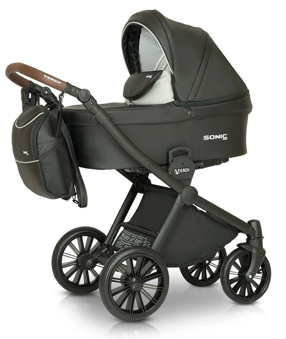Детская коляска Verdi Sonic Soft 3 в 1 (Черный)