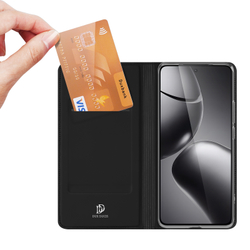 Чехол книжка из PU кожи черного цвета от Dux Ducis для Xiaomi 14T, серия Skin Pro Series Case