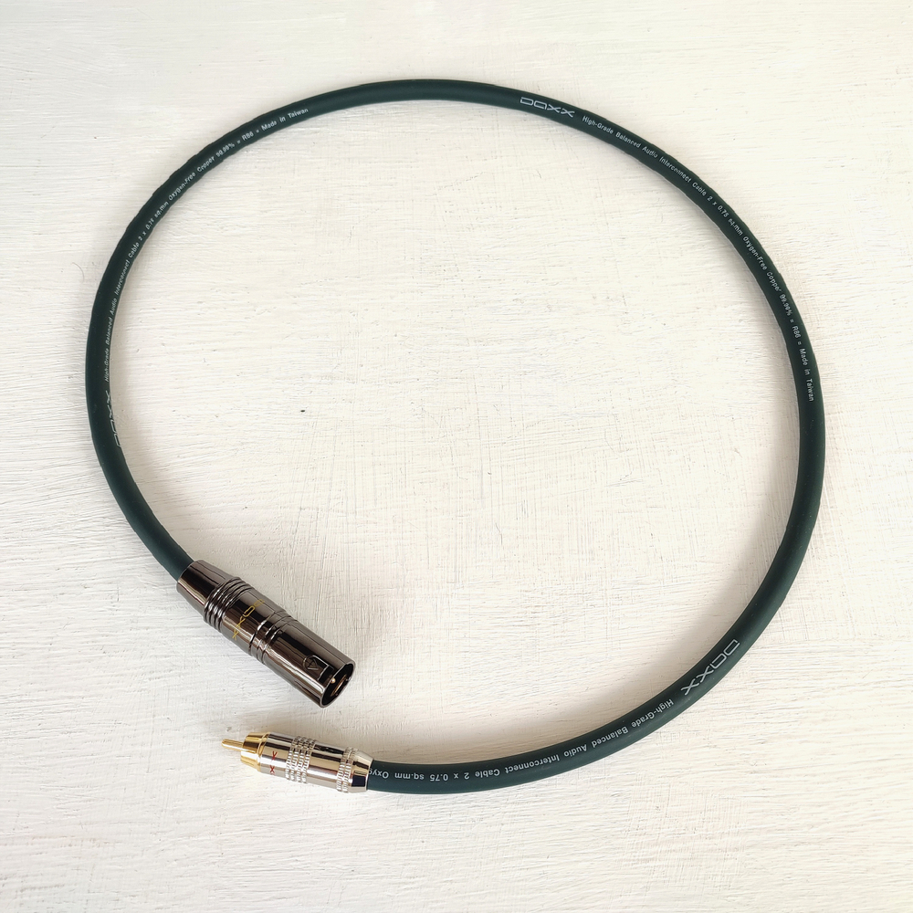DAXX X86 Аудио кабель 1XLRпапа-1RCA из бескислородной меди 2х0,75мм2. High Grade. D=9mm