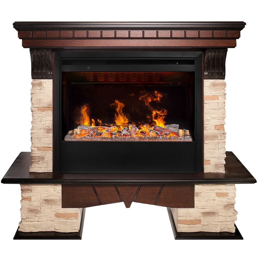 Электрокамин RealFlame Rockland AO античный дуб с очагом 3D Helios 26 SBG