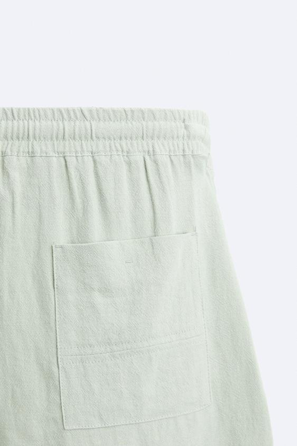 ZARA ШОРТЫ-БЕРМУДЫ ИЗ ВИЗКОЗЫ И ЛЬНА, ВОДЯНИСТЫЙ ЗЕЛЕНЫЙ