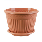 Кашпо "Византия" (3л.) с блюдцем Цв. Карамельный