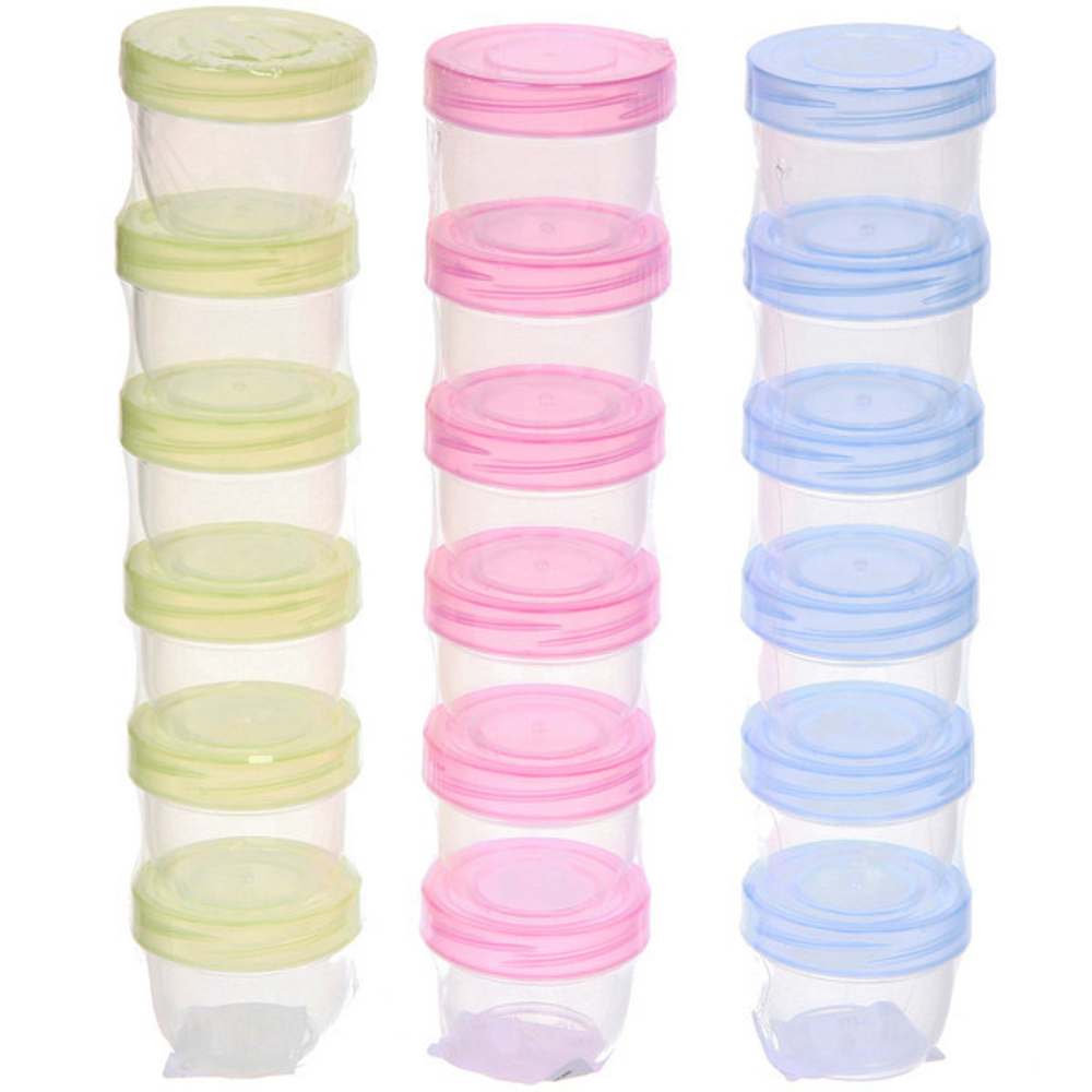 Набор контейнеров для продуктов 30мл 6шт, цвет микс