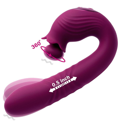 Фиолетовый вибратор для стимуляции точки G Selove Campanula Thrusting & Stroking G-Spot Vibrator Purple