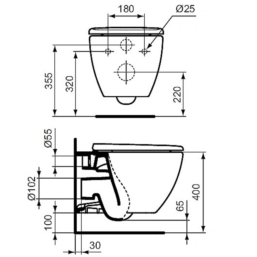 Унитаз подвесной Ideal Standard Tesi ST007901 безободковый, с крышкой микролифт, белый