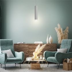 Светильник подвесной (подвес) ЭРА PL16 WH MR16/GU10, белый, потолочный, цилиндр | Подвесные светильники