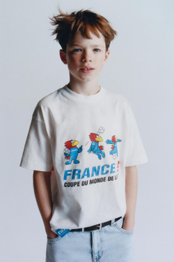 ZARA ФУТБОЛКА С ПРИНТОМ FIFA WORLD CUP ™ 1998, БЕЛЫЙ