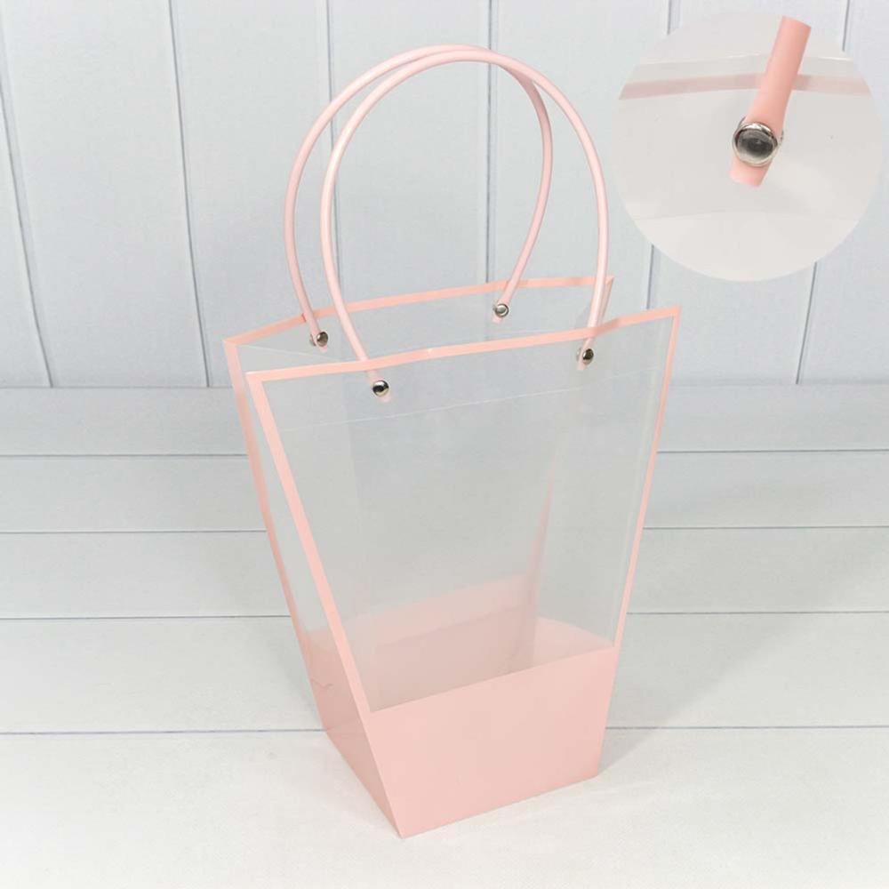 Пакет подарочный 24х26х11см Ваза для цветов (Розовый)