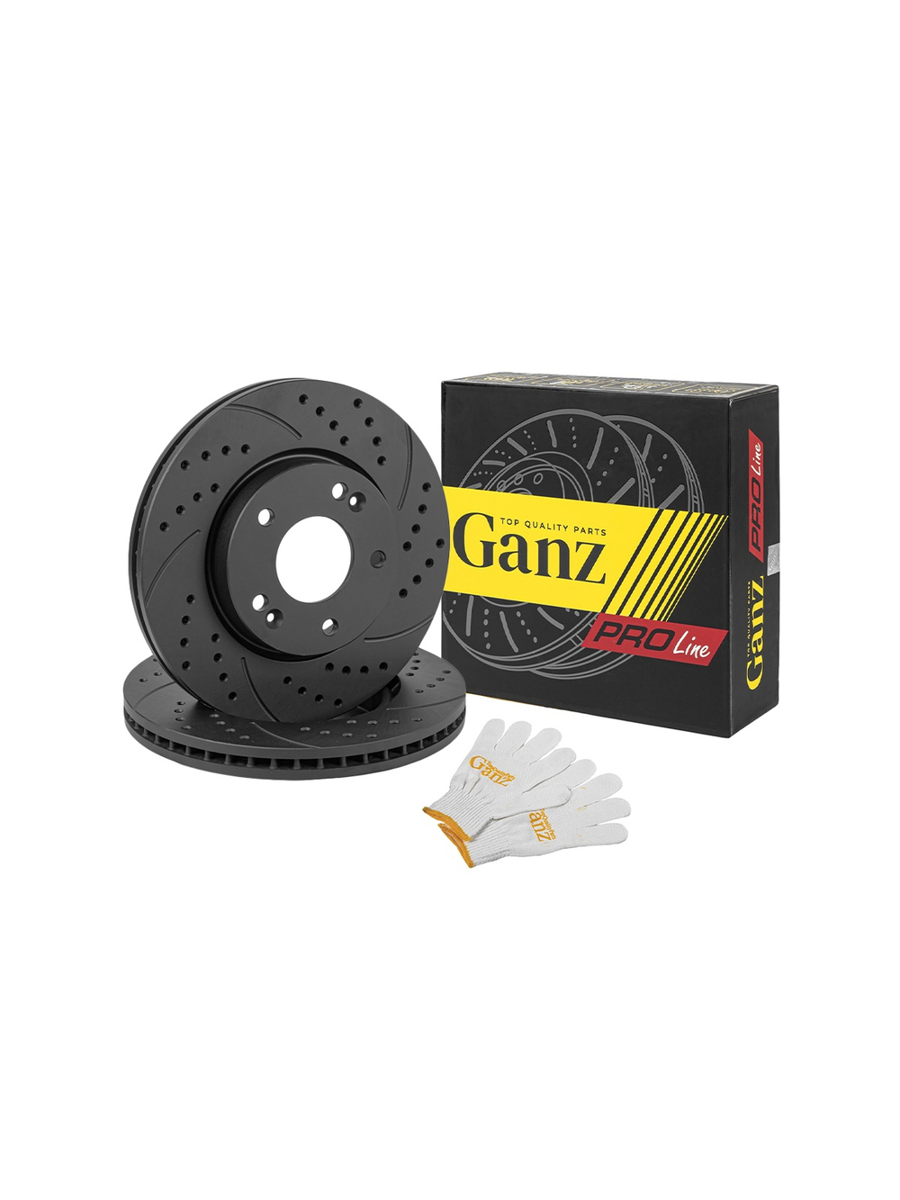 Диск тормозной передний перфорированный PRO-LINE с покрытием (комплект 2 шт) KIA CERATO 08-/ SOUL 08-/KIA CEED GANZ GIJ10098S