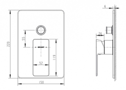 Смеситель встраиваемый в стену Bravat Phillis (2-функц)