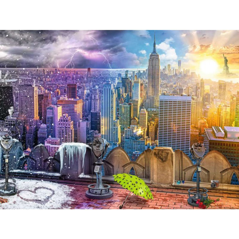Ravensburger - Пазл Нью-Йорк летом и зимой 1500 деталей. 160082